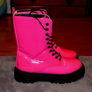 Wild Diva Hot Pink Boots (Size 7 Women's)
